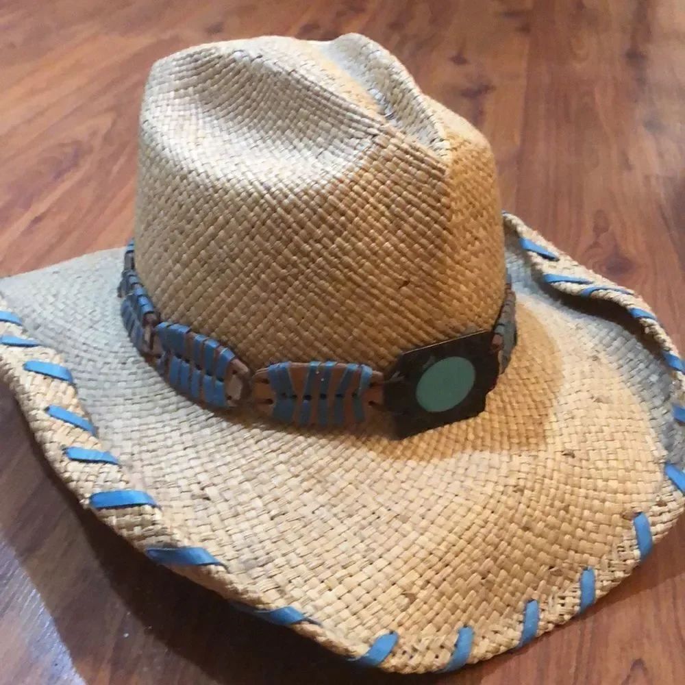 Bullhide beige and turquoise cowboy hat S